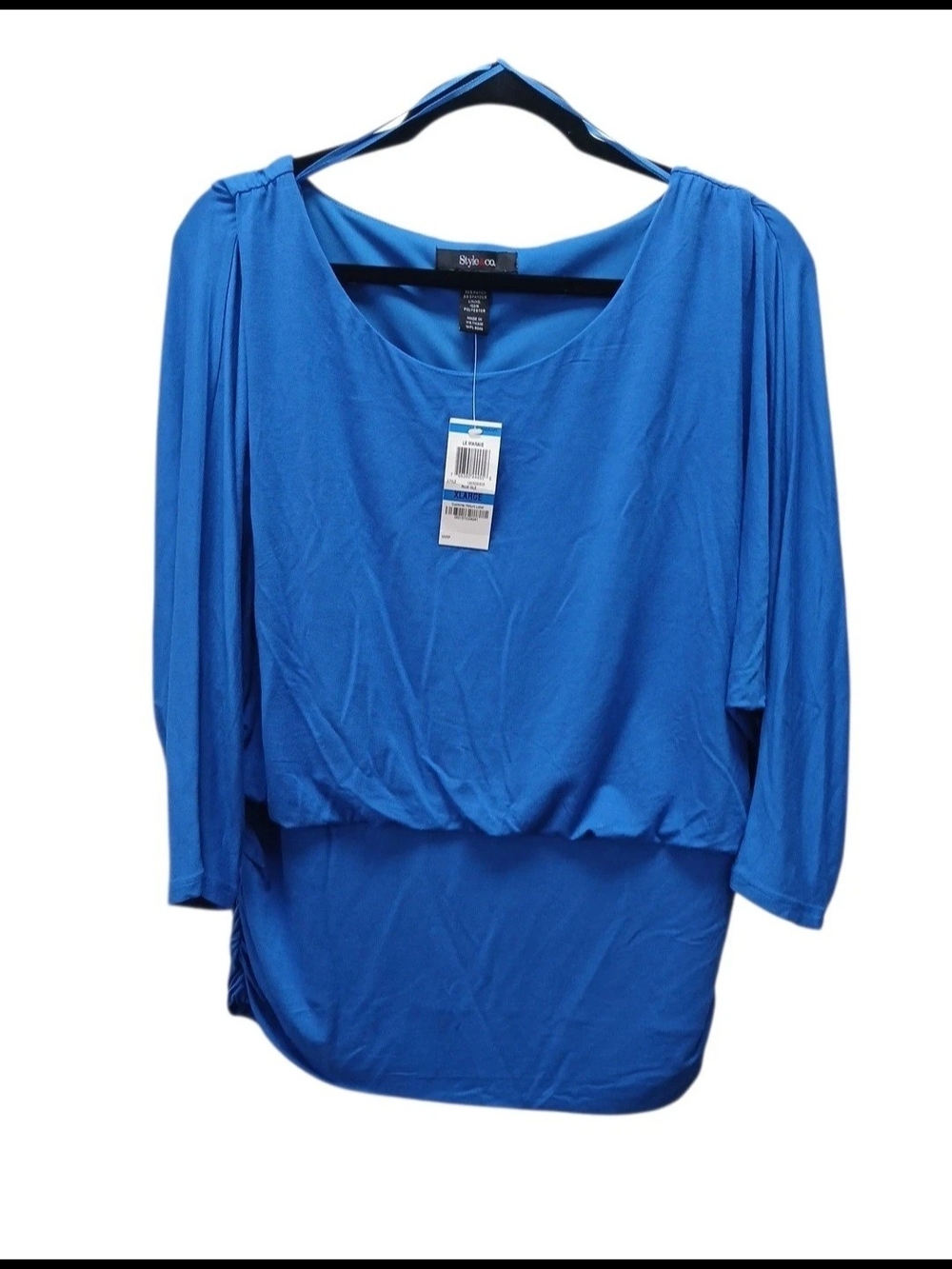 Style & Co. Blue Dolman Sleeve Blouse